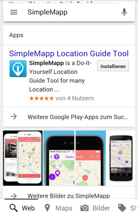 Install app from google search